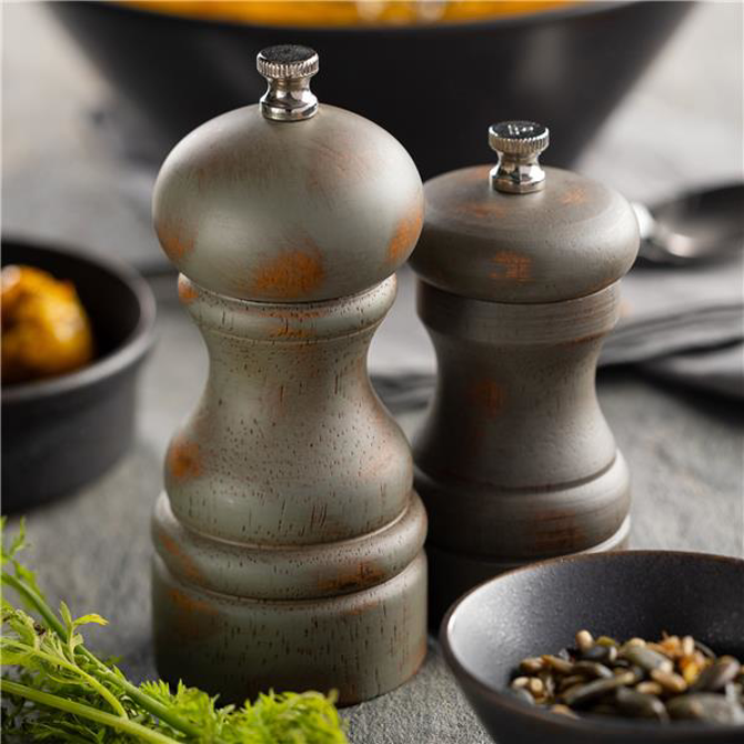 Distressed Wood Salt/Pepper Grinder 4inch / 10cm