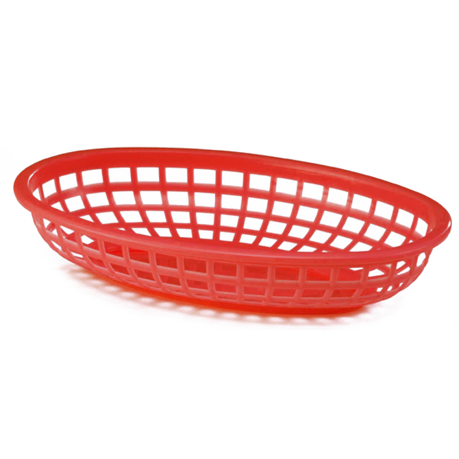 Classic Oval Food Basket Red 24x15x5cm