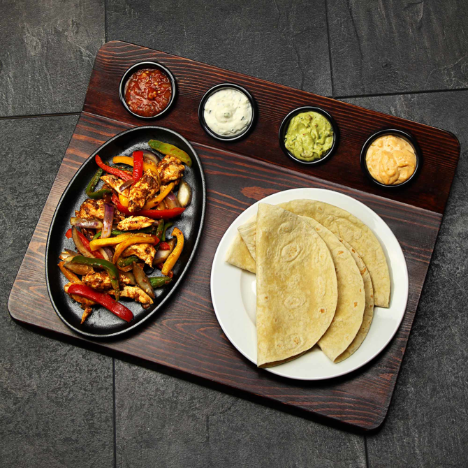 Fajita Serving Board with Sizzle Platter Set