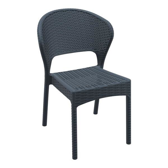 Daytona Rattan Side Chair Dark Grey