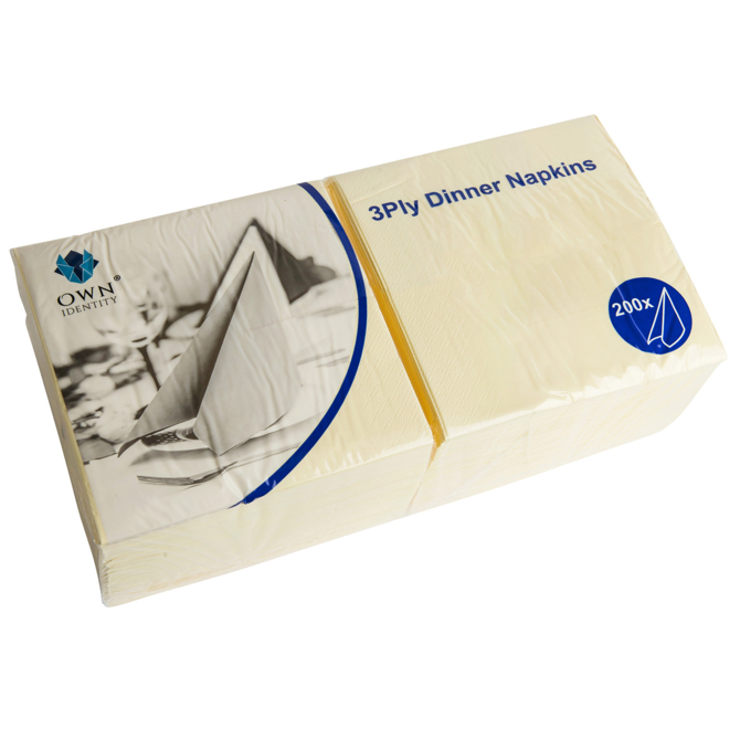 3ply 4 Fold Devon Cream Napkins 40cm x 40cm