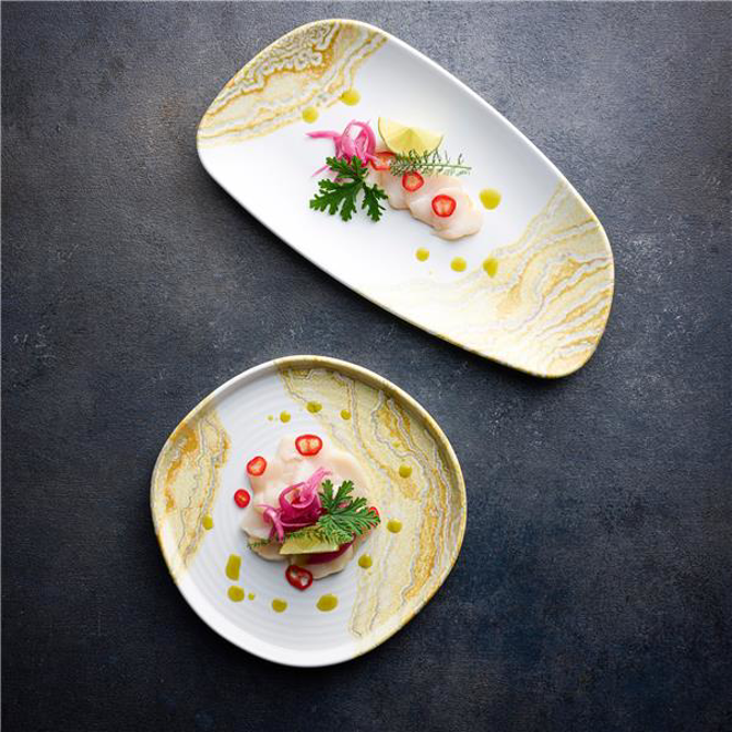 Tide Gold Chefs Geo Plate 11.75 x 6.125inch / 29.85 x 15.55cm