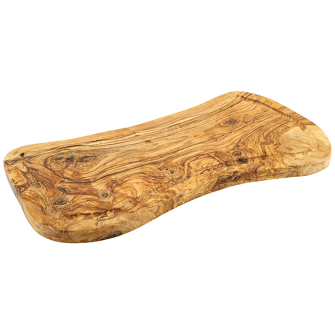 Genware Olive Wood Serving Board with Groove 40 x 21cm