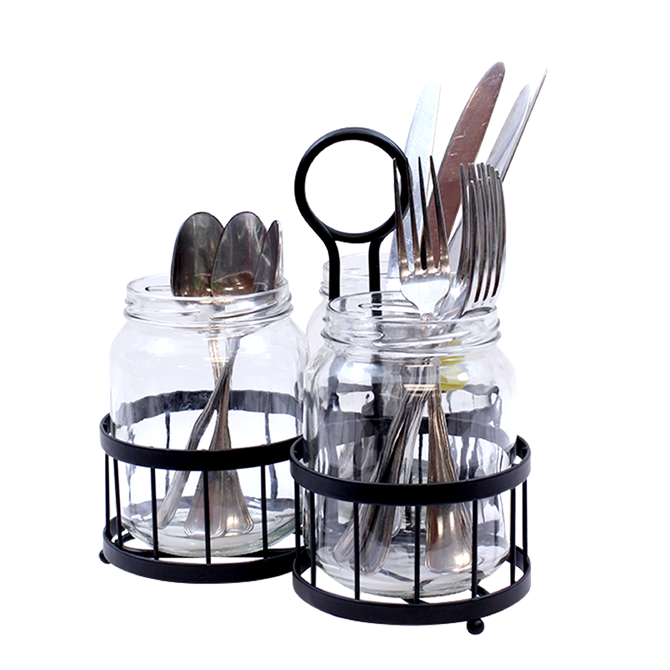 Meranda 3 Piece Mason Jar Cutlery Holder