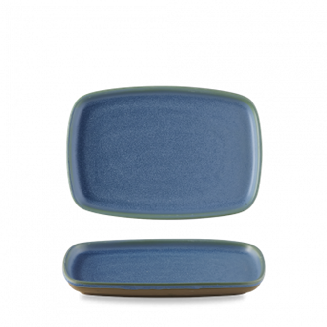 Emerge Oslo Blue Oblong Plate 8.75 x 6inch / 22 x 15cm