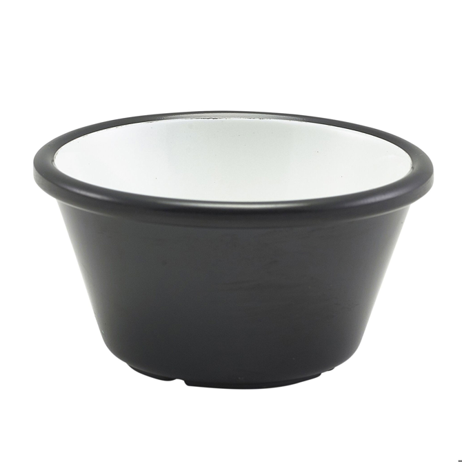 Two Tone Melamine Ramekin Black & White 2oz / 59ml