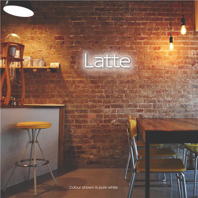 Latte LED Neon Sign Pure White