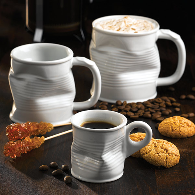 Squashed Tin Can Mug White 7.8oz / 220ml