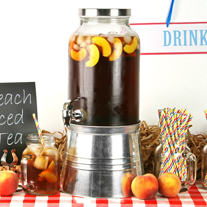 Mason Jar Drinks Dispenser with Ice Bucket Stand 5ltr