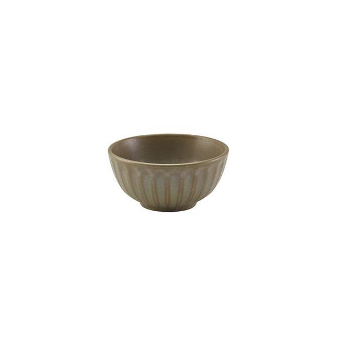 Terra Porcelain Matt Grey Scalloped Round Bowl 13.8cm