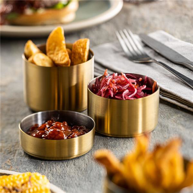 Brushed Gold Dip Pot 3inch / 7.5cm 4oz / 100ml