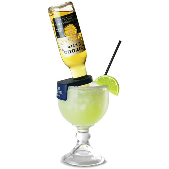 CoronaRita Bottle Holder & Schooner Glass