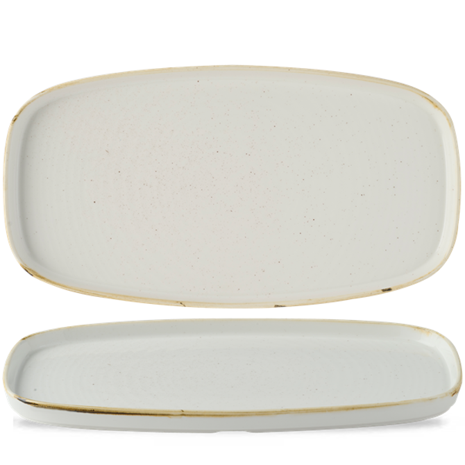 Stonecast Barley White Chefs` Walled Oblong Plate 13.75inch x 7.25inch / 35 x 18.5cm