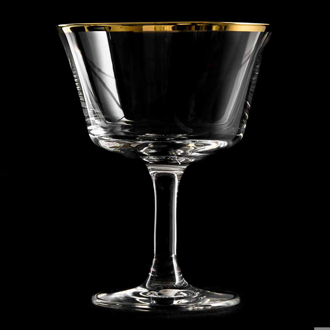 Urban Bar Retro Gold Rim Fizz Cocktail Glasses 7oz / 200ml