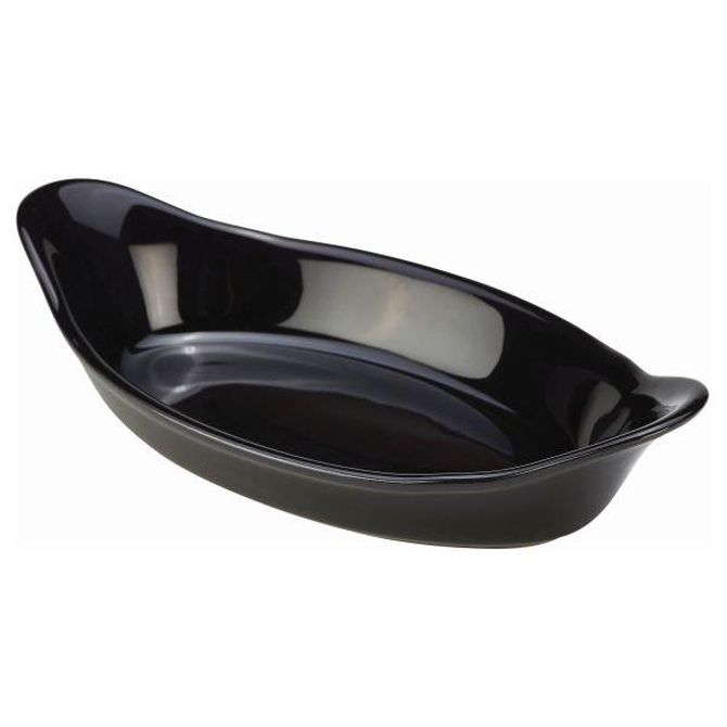 GenWare Stoneware Black Oval Eared Dish 6.5inch / 16.5cm
