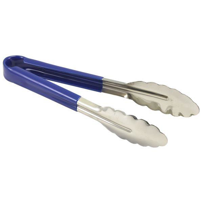 Genware Colour Coded Stainless Steel Tong 31cm Blue