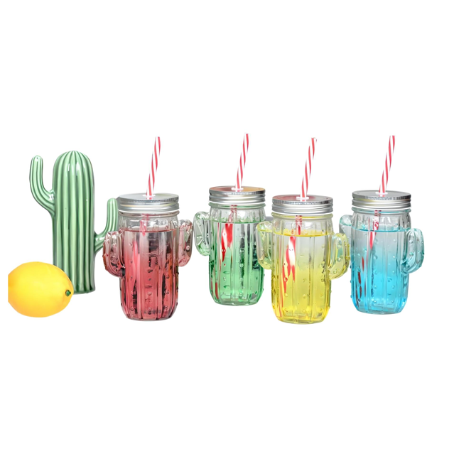 Faded Cactus Mason Jars 16oz / 454ml