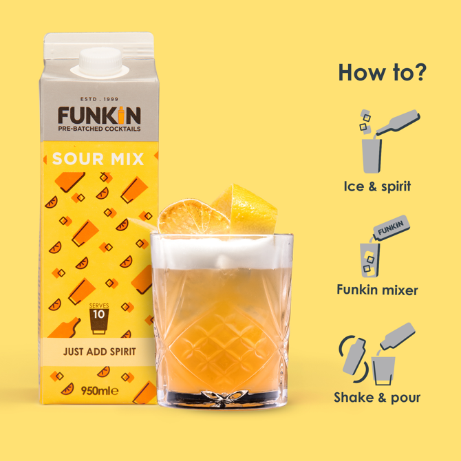 Funkin Sour Mix Cocktail Mixer 950ml