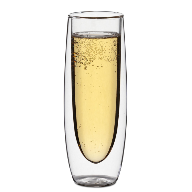 Double Walled Stemless Champagne Glasses 6oz / 160ml
