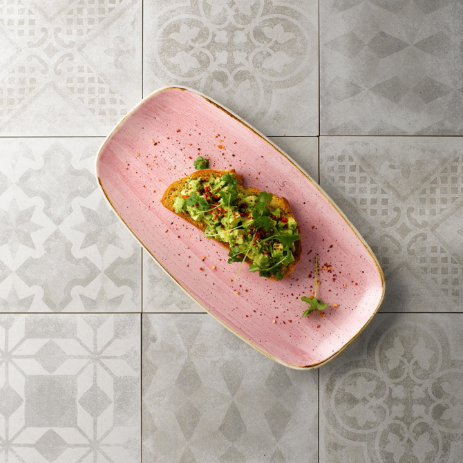 Stonecast Petal Pink Chefs Oblong Plate 11.75 x 6inch
