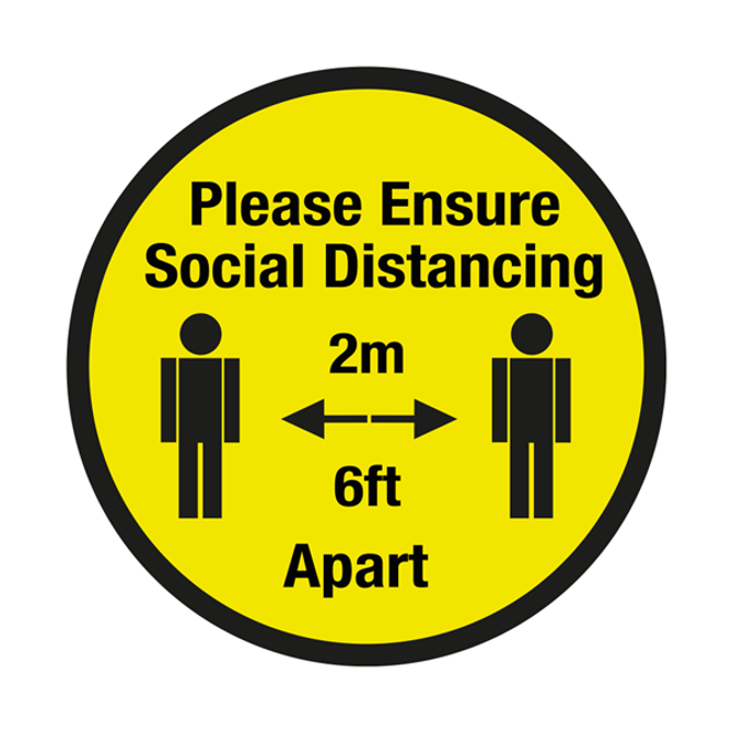 Please Ensure of Social Distancing Floor Graphic 40cm