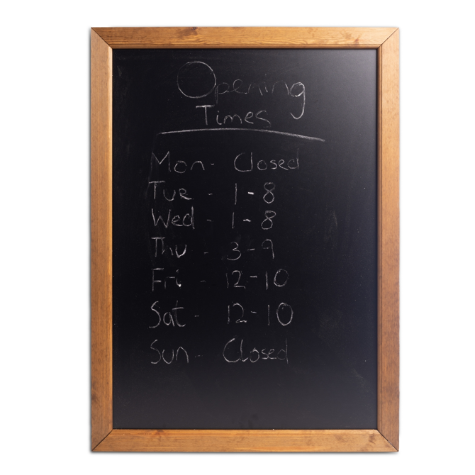 Wooden Framed Wall Hanging Chalkboard A1 Dark Oak
