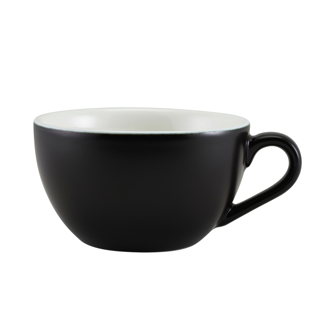 GenWare Porcelain Matt Black Bowl Shaped Cup 6oz / 175ml