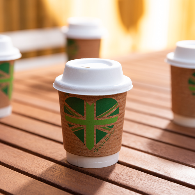 Bagasse Compostable Hot Drink Sip Thru Lids to Fit 90mm Cups