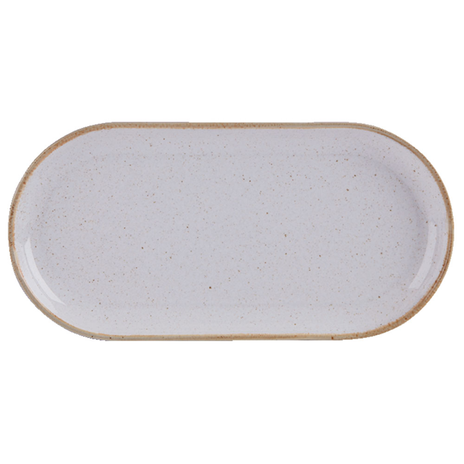 Seasons Stone Narrow Oval Plate 32 x 20cm