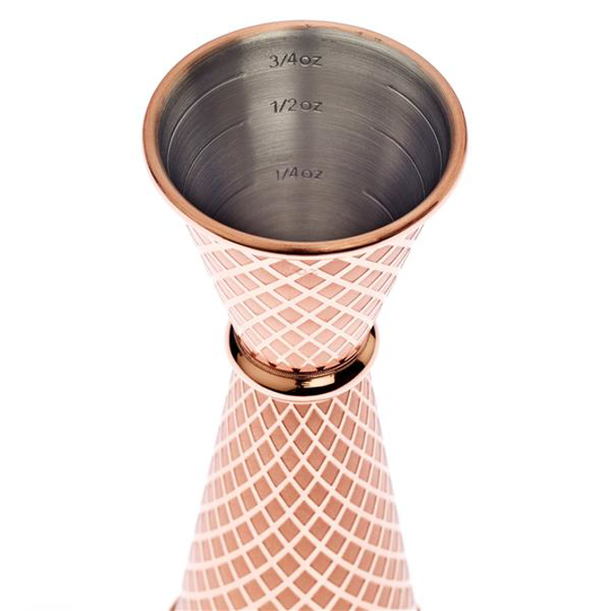 Diamond Lattice Japanese Jigger Copper 1 x 2oz