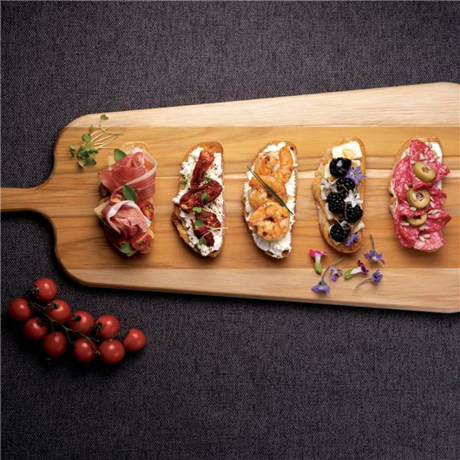 Teak Wood Bread Board with Handle 19 x 48cm
