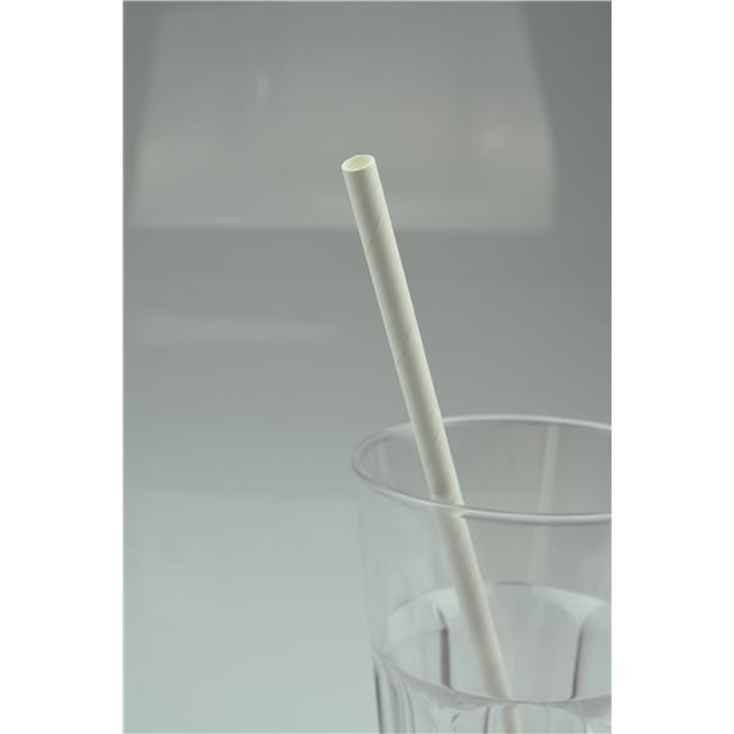 Wrapped White Paper Straw 20cm