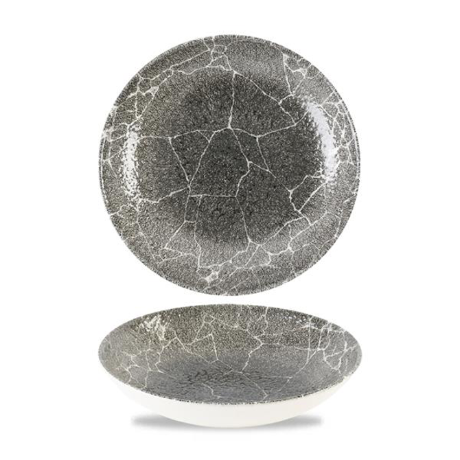 Studio Prints Kintsugi Reverse Quartz Black Coupe Bowl 7.25inch / 18.2cm