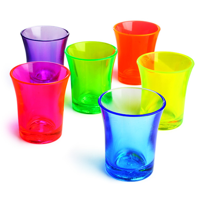 Econ Neon Polystyrene Shot Glasses CE 0.9oz / 25ml