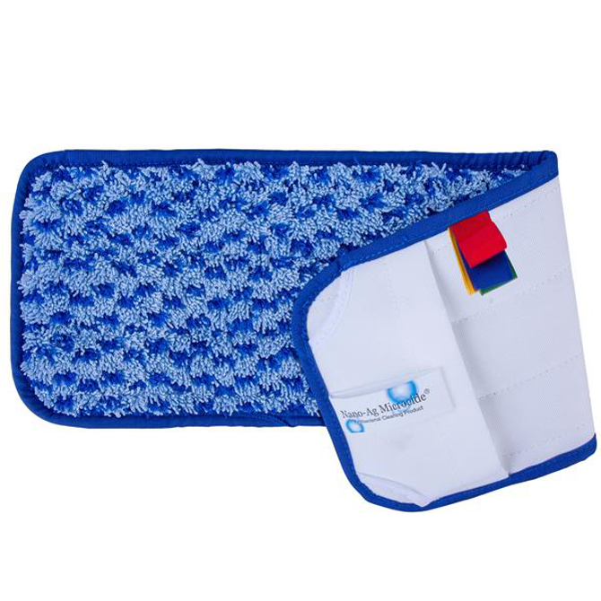 Blue Microfibre Antibacterial Nano-Ag Flat Mop Head 43x14cm