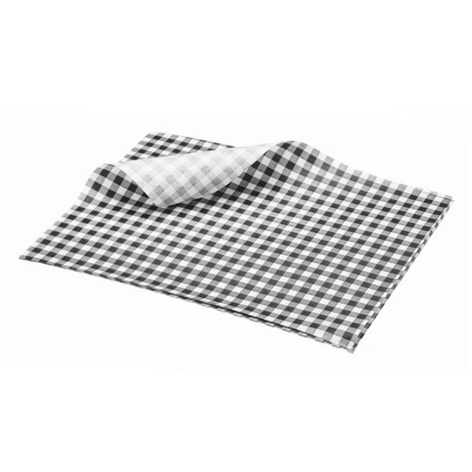 Black Gingham Greaseproof Paper 25 x 20cm