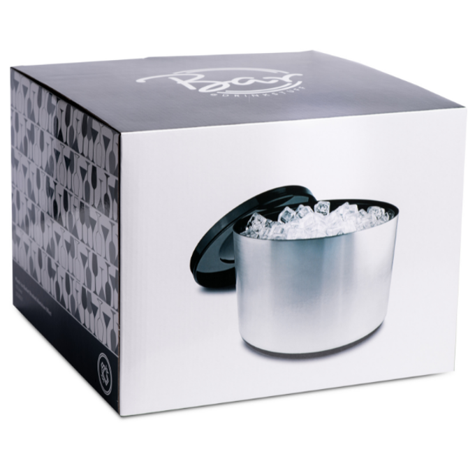 10 Litre Plastic Ice Bucket Brushed Aluminium Effect