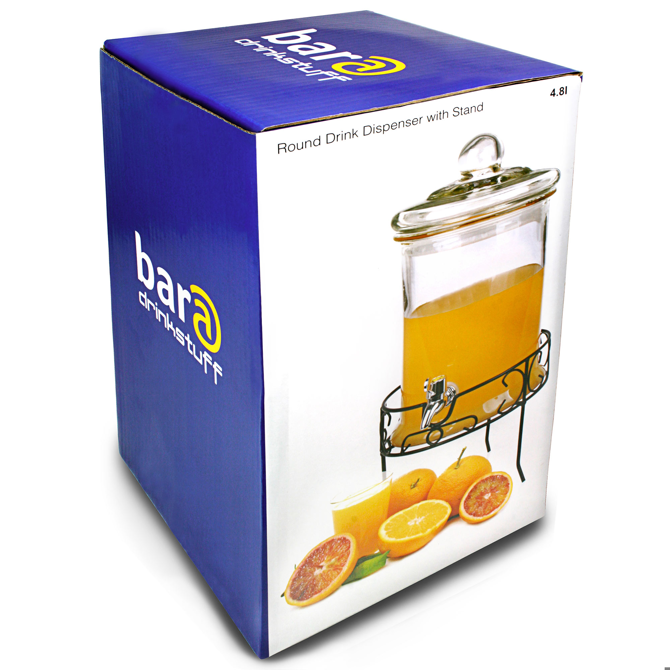 Round Drink Dispenser with Stand 168oz / 4.8ltr