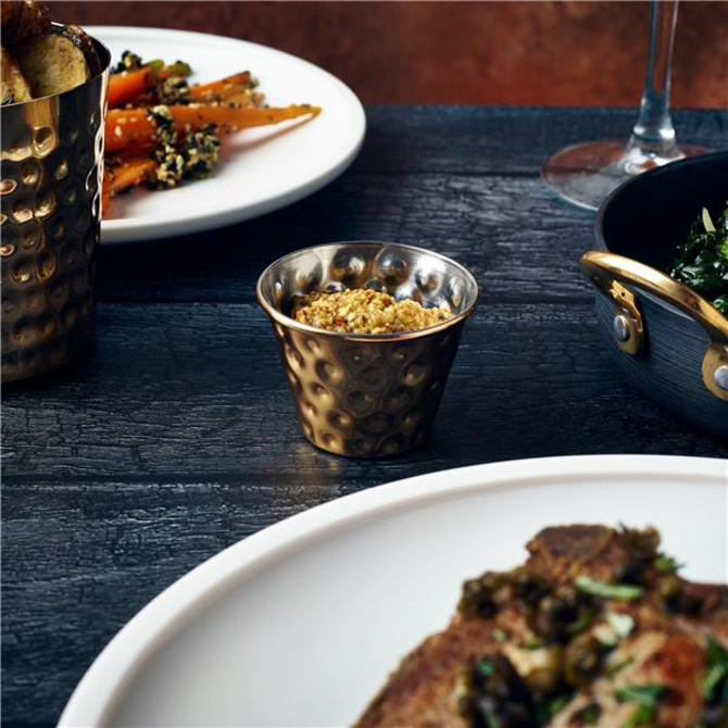 GenWare Gold Plated Hammered Ramekin 2.5oz / 71ml