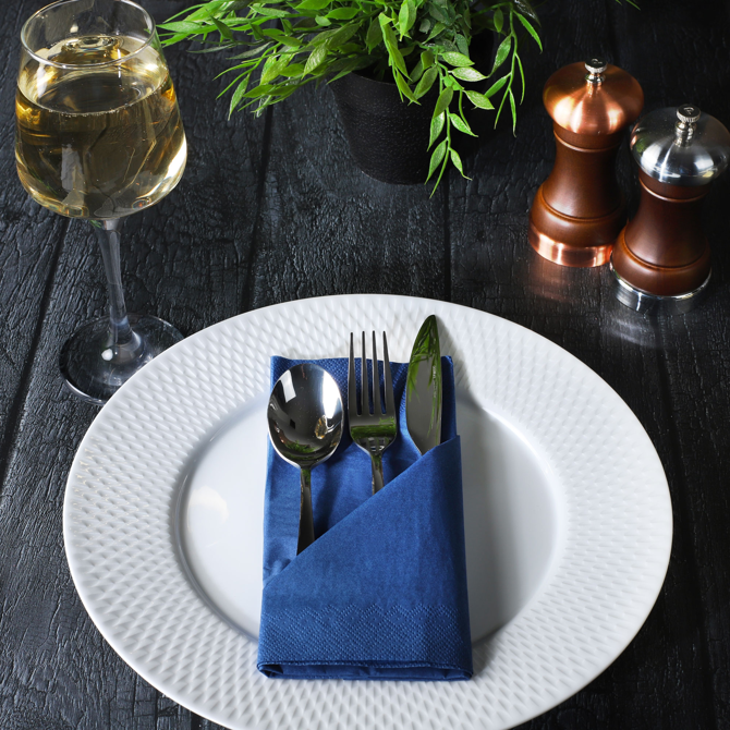 3ply 4 Fold Dark Blue Napkins 40cm x 40cm