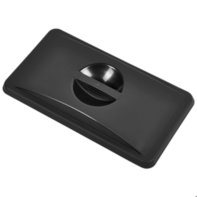 Black Closed Lid For Genware Grey Slim Recycling Bin 65ltr
