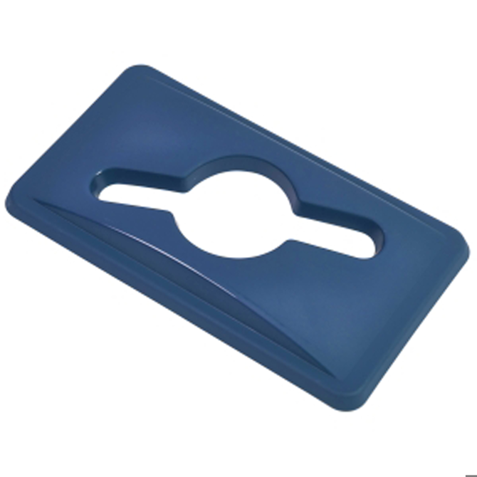 Blue Paper Lid For GenWare Grey Slim Recycling Bin 65ltr