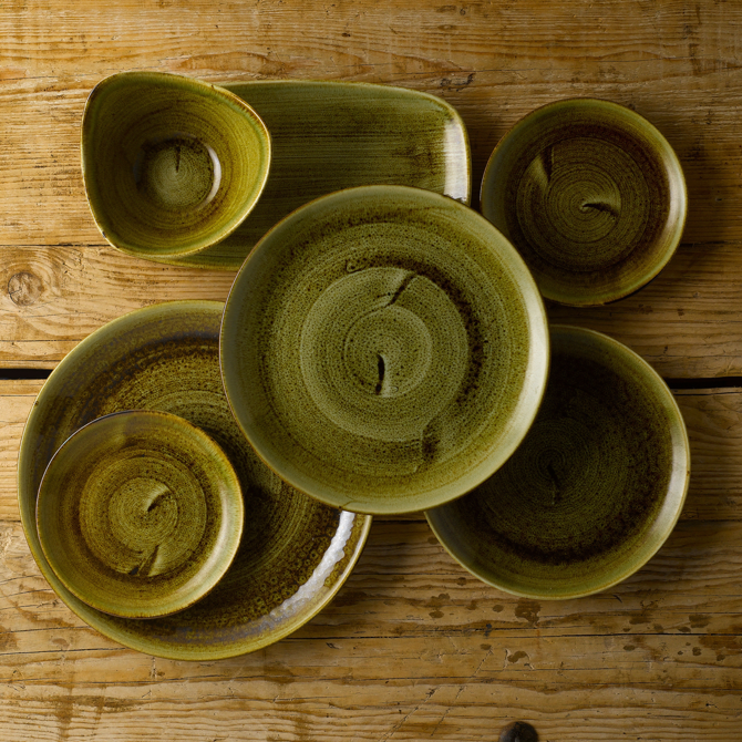 Stonecast Plume Green Lotus Bowl 6inch