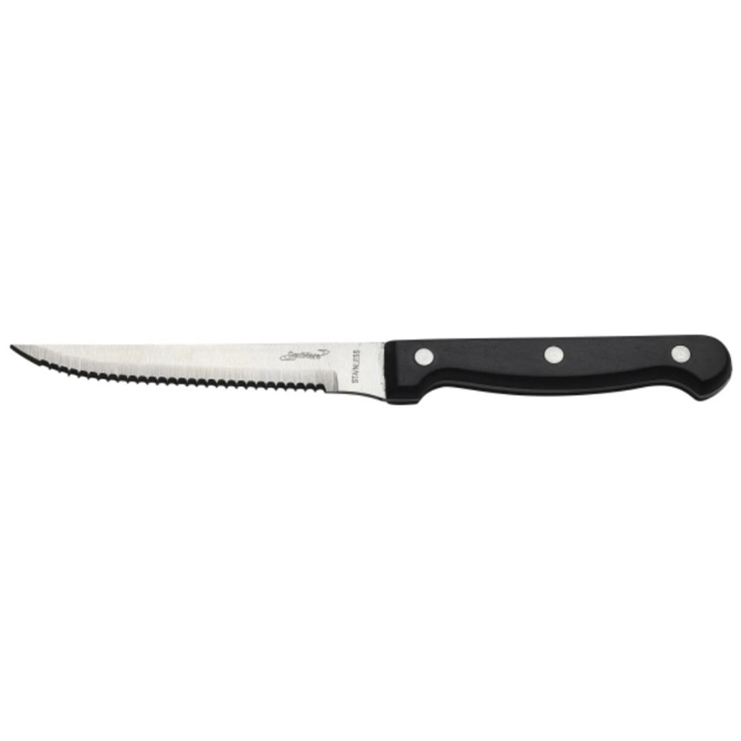 Genware Steak Knife Black Poly Handle