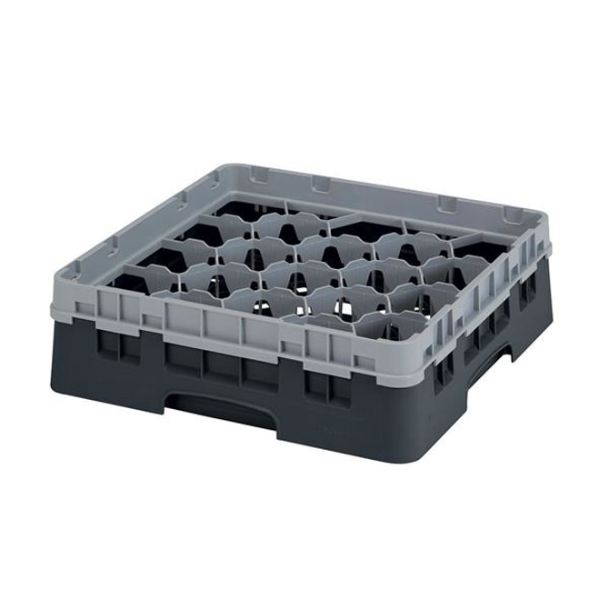 20 Compartment Glass Rack with 1 Extender H114mm - Black