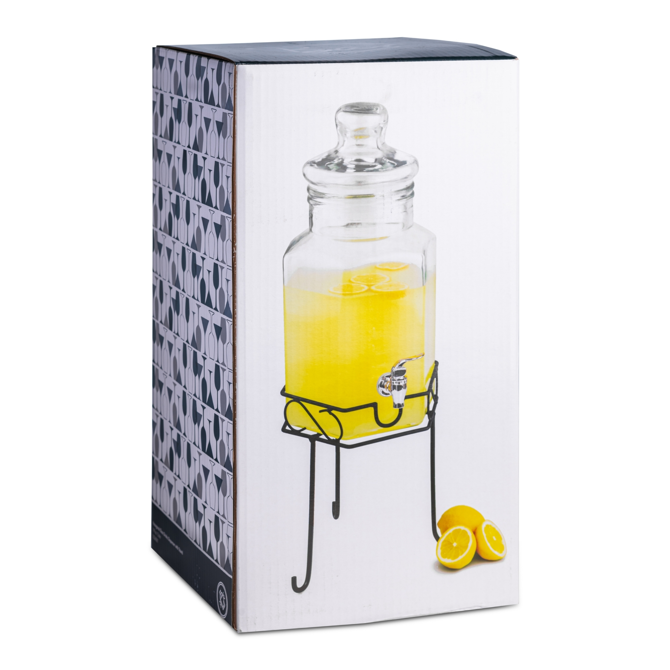 Hexagonal Glass Drinks Dispenser with Stand 197oz / 5.6ltr