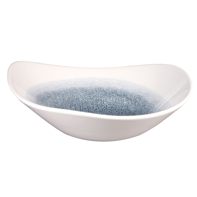 Studio Prints Raku Triangle Bowl Topaz Blue 9.25inch / 23.5cm