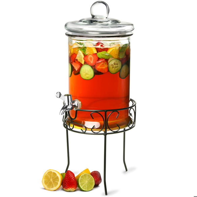Round Drink Dispenser with Stand 168oz / 4.8ltr
