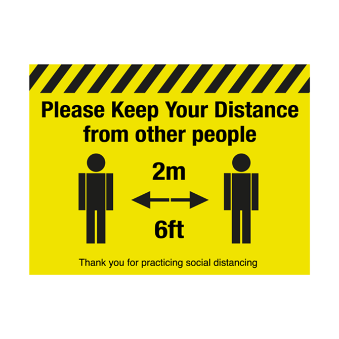 Please Keep Your Distance From Other People Floor Graphic 40 x 30cm