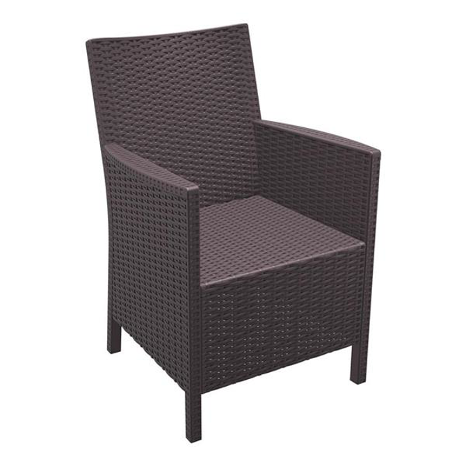 California Rattan Arm Chair Brown